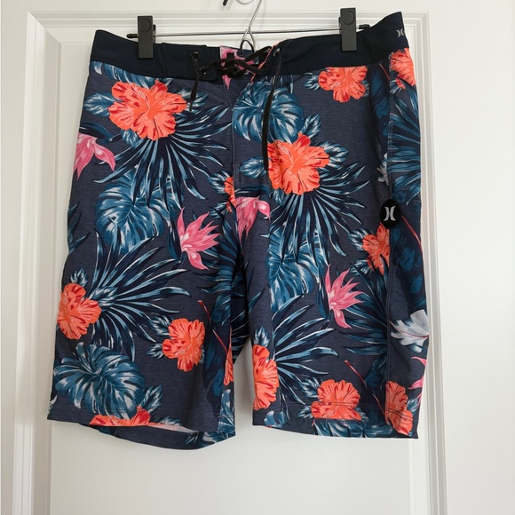 Hurley Blue and Pink Board Shorts Vibrant Swimwear - Picture 1 of 4